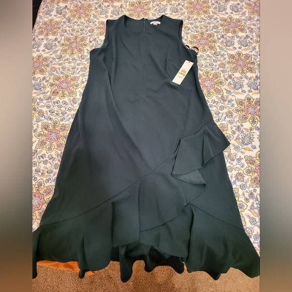 Calvin Klein Dresses Nwtcalvin Klein Tulip Hem Dresshunter Green Sz